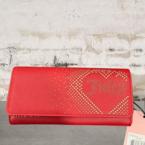 Juicy Couture NWT Lovely Day Flap Clutch Wallet in Red - Picture 1 of 7